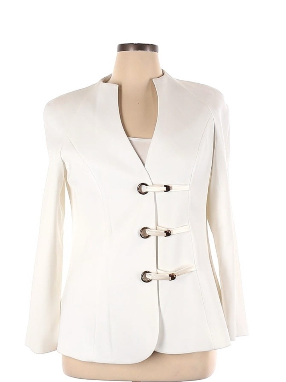 Women’s Cream Hook-Front Blazer Jacket